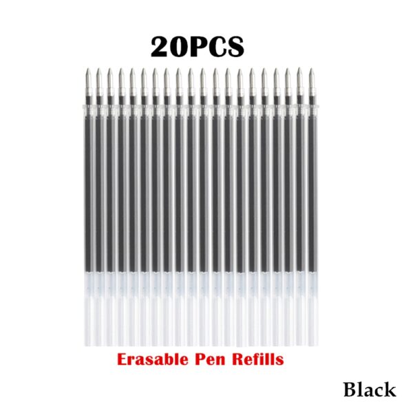 20Pcs Erasable Gel Pen Refill Rod 0.5mm Washable Handle Magic Erasable Pen Refills For School Writing Tools Kawaii Stationery