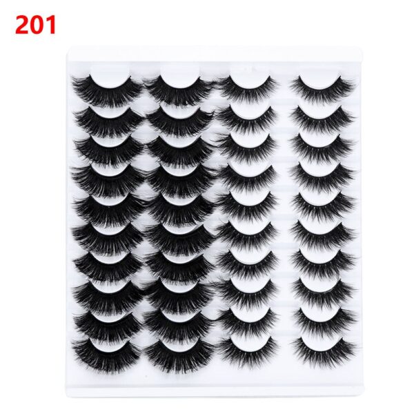 20 Pairs Thick Black Mixed 3D Mink False Eyelashes Natural Long Wispies Bushy Fluffy Lashes Reusable Eye Makeup Beauty Extension