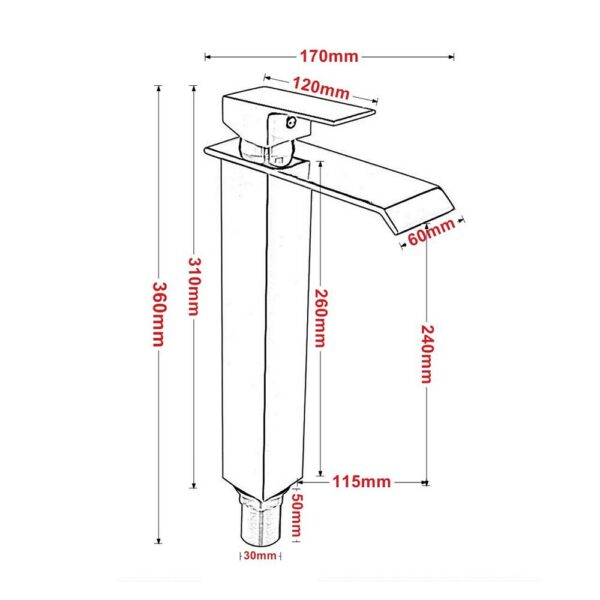 31cm Bathroom Basin Faucet Brass Chrome Faucet Hot&Cold Water Single Holder Sink Mixer Taps Home Improvement Kitchen Accessories