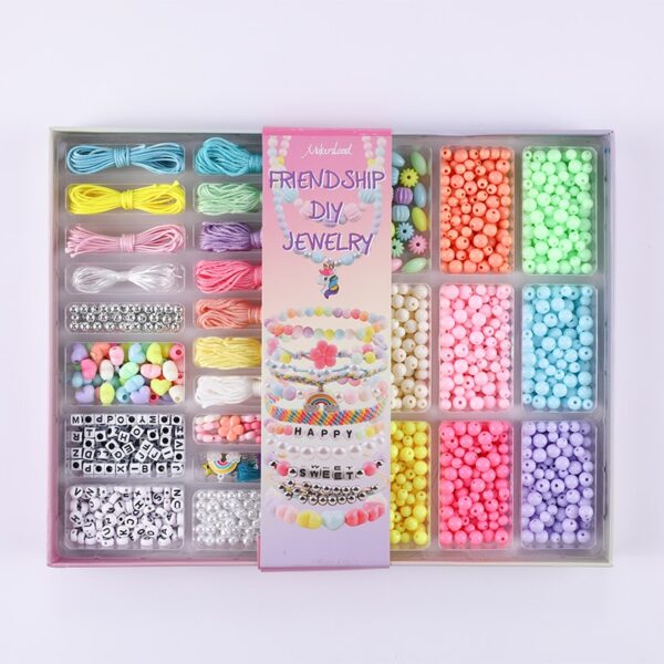 Makersland DIY Colorful Beads Set Handmade Beaded Girl Toys Puzzle Crafts Bracelet Jewelry Making Sets Creative Gift For Child