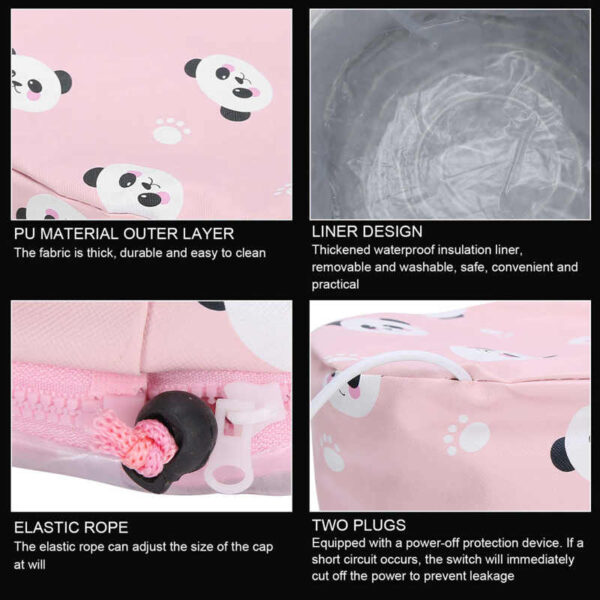 3 Modes Adjustable Electric Hair Steamer Cap Panda Pattern Hair Color Thermal Treatment Hat Home Salon Hair SPA Care 220V