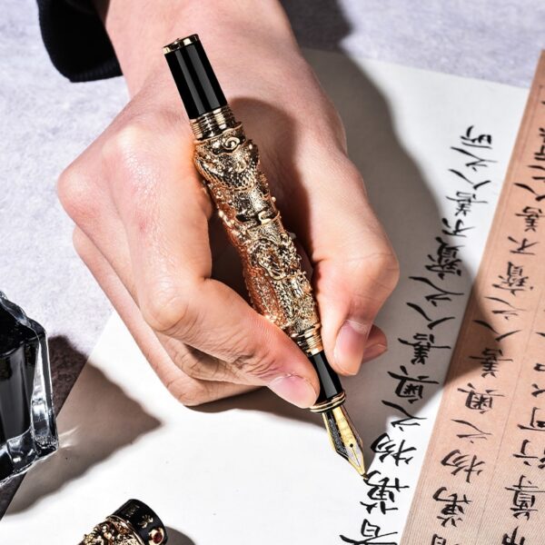 High Quality Luxury JinHao Dragon Fountain Pen Vintage Ink Pens for Writing Office Supplies Stationery Gift caneta tinteiro