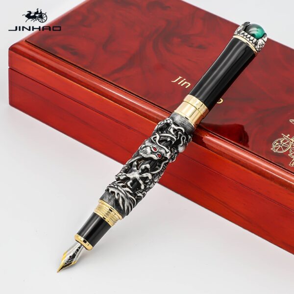 High Quality Luxury JinHao Dragon Fountain Pen Vintage Ink Pens for Writing Office Supplies Stationery Gift caneta tinteiro