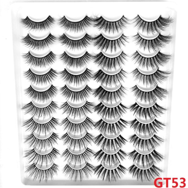 20 Pairs Thick Black Mixed 3D Mink False Eyelashes Natural Long Wispies Bushy Fluffy Lashes Reusable Eye Makeup Beauty Extension