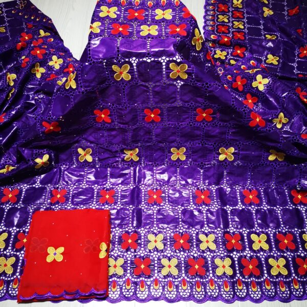 7yards African Bazin Riche Lace Fabric New Design Embroidered High Quality French Lace With Stones Guinea Brocade Fabric