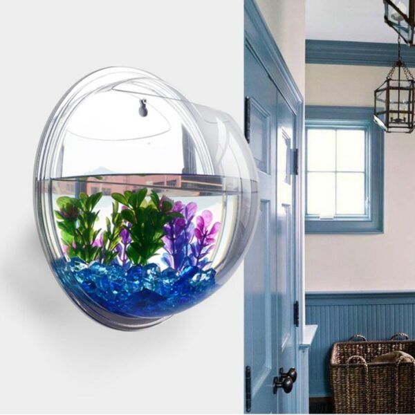 Acrylic Fish Bowl Wall Hanging Aquarium Tank Aquatic Pet Supplies Pet Products Wall Mount Fish Tank for Betta Fish