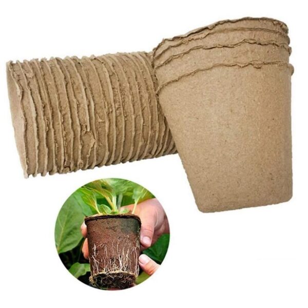 102 Pack Peat Pots for Garden Seedling Tray 3 inch Eco-Friendly Organic Germination Seedling Trays Biodegradable