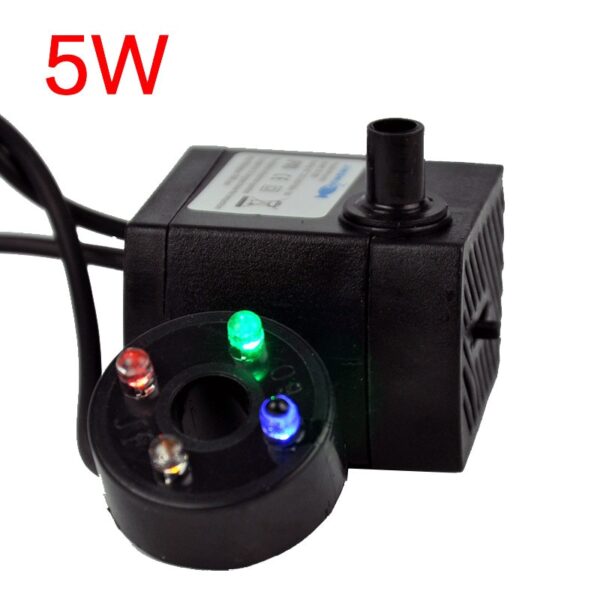 AC 220V 3W 5W Submersible Water Pump LED Aquarium Fountain Fish Pond Fish Tanks Plants Growth Supplies Tool Aquatic Pet Kit