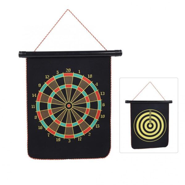 Baby Kids Magnetic Reversible Dartboard Toy Magnet Darts Target Toy Kids Family Outdoor Leisure Sports Dartboard Darts Toy Set (Black)