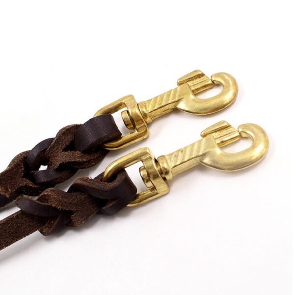 Benepaw High-end Cowhide Leather Leash Dog Handmade Durable Pet Leash For Large Dogs Brass-plated Hot Sale Pet Supplies Shop