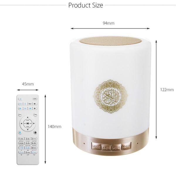Hot-Wireless Bluetooth Speaker Colorful Led Light Quran Koran Reciter Muslim Speaker Support Mp3 Fm Tf Card Radio Remote Control