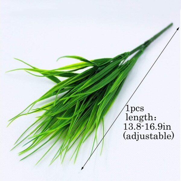 HOT SALE 8 Pcs Artificial Outdoor Plants, Fake Plastic Greenery Shrubs Wheat Grass Outdoor Window Box Verandah Hanging Planter