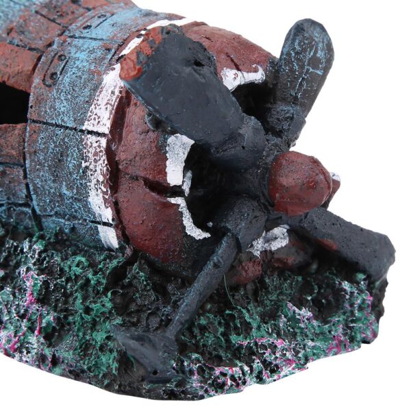 Fish Aquarium Decoration Artificial Damaged Plane Aquarium Fish Tank Ornament Landscape Decor Aquatic Pets Supplies