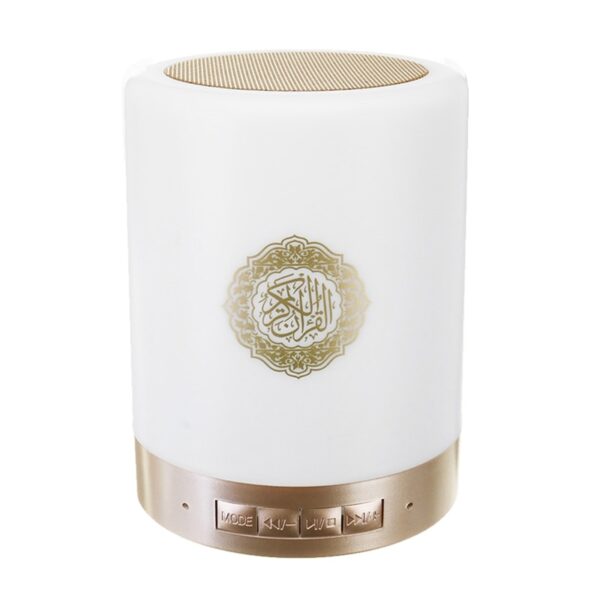 Hot-Wireless Bluetooth Speaker Colorful Led Light Quran Koran Reciter Muslim Speaker Support Mp3 Fm Tf Card Radio Remote Control (White Other Other Speaker)