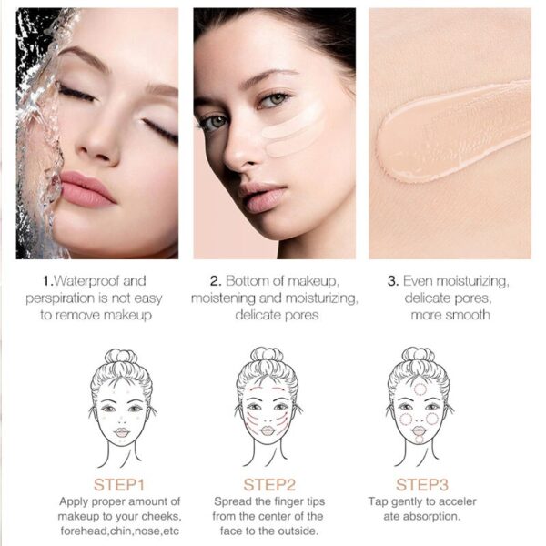 BANXEER Foundation+Lipgloss 2pcs Makeup Set Lip Tint High Pigment Full Cover Foundation Makeup Kit For Daily Makeup