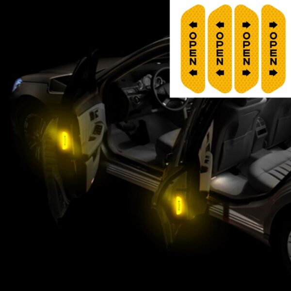 4pcs Car Door Safety Warning Mark Car Reflective Stickers Decal for Volkswagen VW Golf 4 6 7 GTI Tiguan Passat B5 B6 Jetta Polo