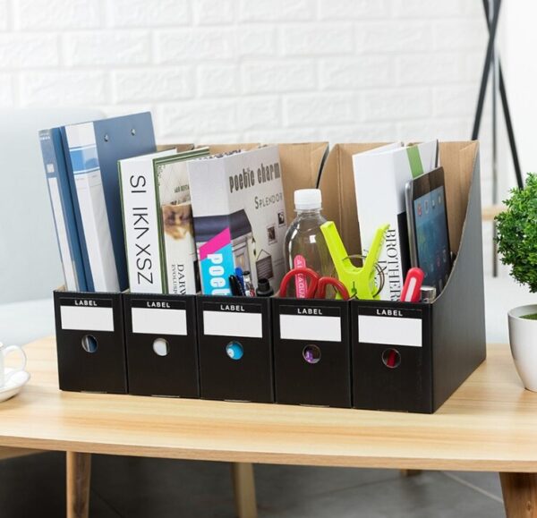 LOAAO environmental Cardboard office storage organizer box office file box holder book storage box table Storage Organization