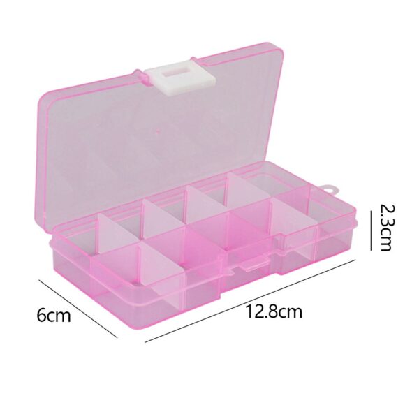 Organizer Plastic Case 10 Slots Cells Colorful Portable Jewelry Tool Storage Box Container Ring Electronic Parts Screw Beads