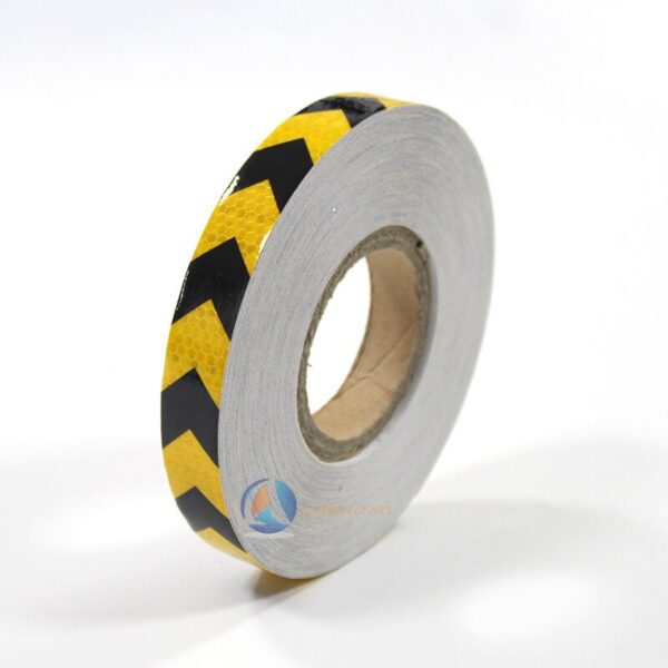 1inchx9m arrow traffic safety sign car safety reflective warning cinta reflejante pvc marking tape 5 colors