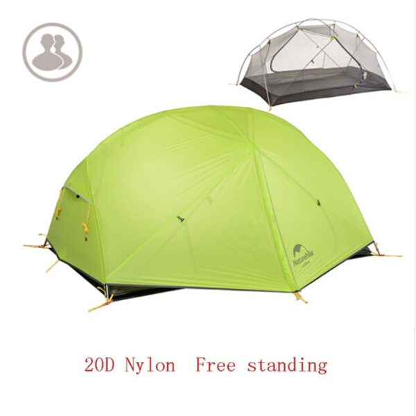 Naturehike Mongar 2 Persons Camping Tent 20D Nylon Fabic Double Layer Waterproof Tent for 3 Seasons NH17T007-M