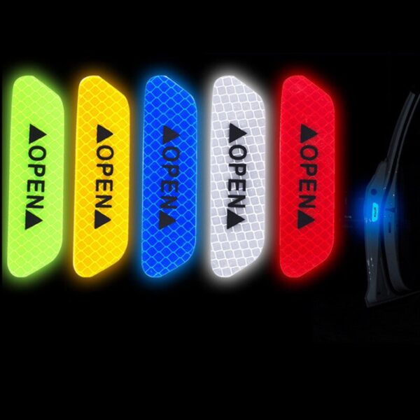 4pcs Car Door Safety Warning Mark Car Reflective Stickers Decal for Volkswagen VW Golf 4 6 7 GTI Tiguan Passat B5 B6 Jetta Polo