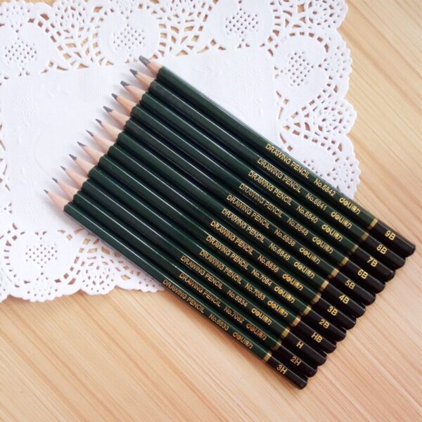 Deli 12 Pcs/Box Standard pencil 3H-9B stationey Sketch Drawing painting Pencil Non-toxic Pencils for Office arties supplies