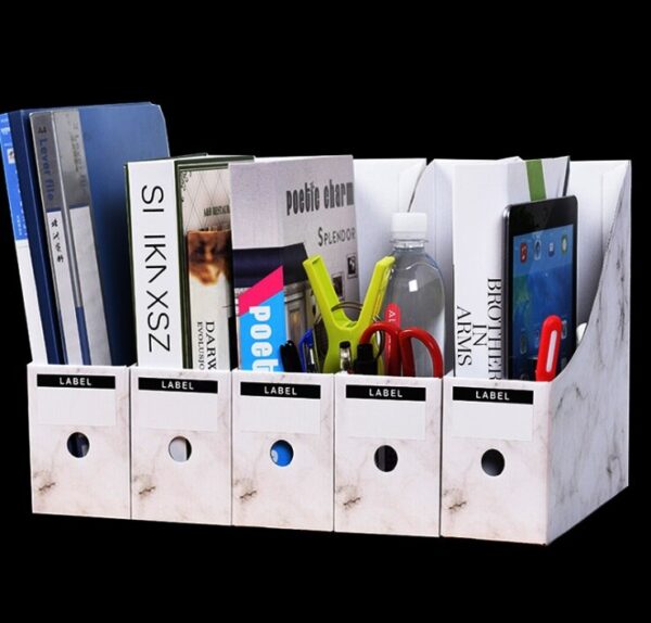 LOAAO environmental Cardboard office storage organizer box office file box holder book storage box table Storage Organization