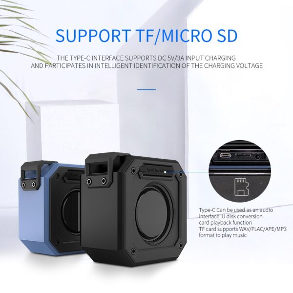 Cyboris IPX7 15W Waterproof Bluetooth Speakers Portable Wireless TWS Stereo Bass Speaker Audio DSP Sound TF Speaker with MIC/AUX