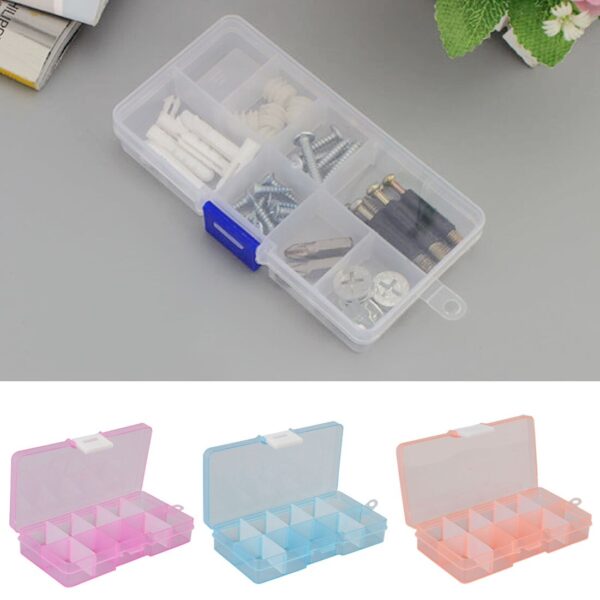 Organizer Plastic Case 10 Slots Cells Colorful Portable Jewelry Tool Storage Box Container Ring Electronic Parts Screw Beads