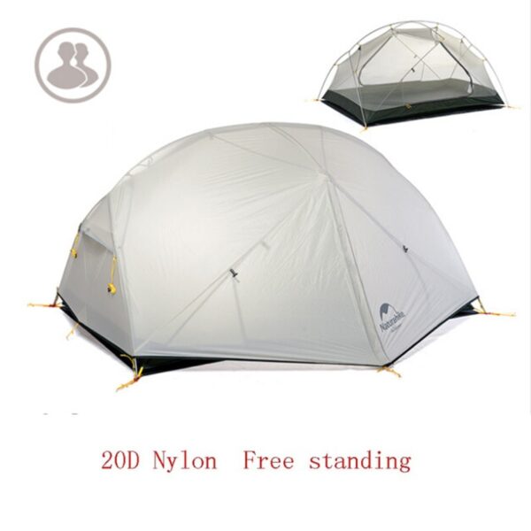 Naturehike Mongar 2 Persons Camping Tent 20D Nylon Fabic Double Layer Waterproof Tent for 3 Seasons NH17T007-M