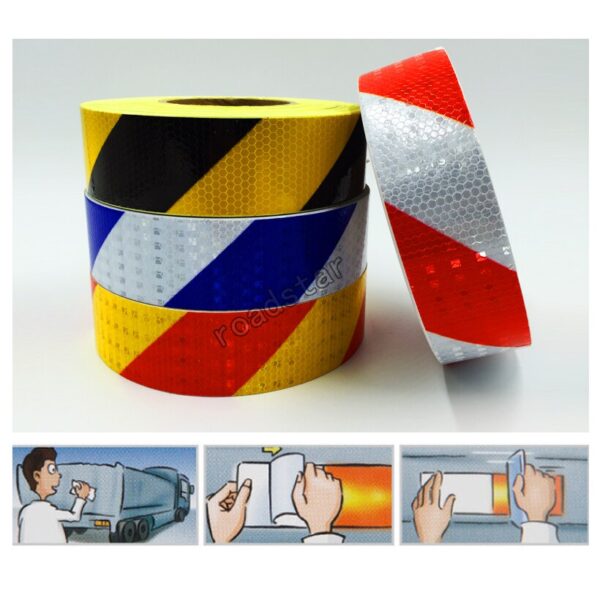 50mm X 5m Reflective Tape Stickers Auto Truck Pickup Safety Reflective Material Film Warning Tape Car Styling Decoration
