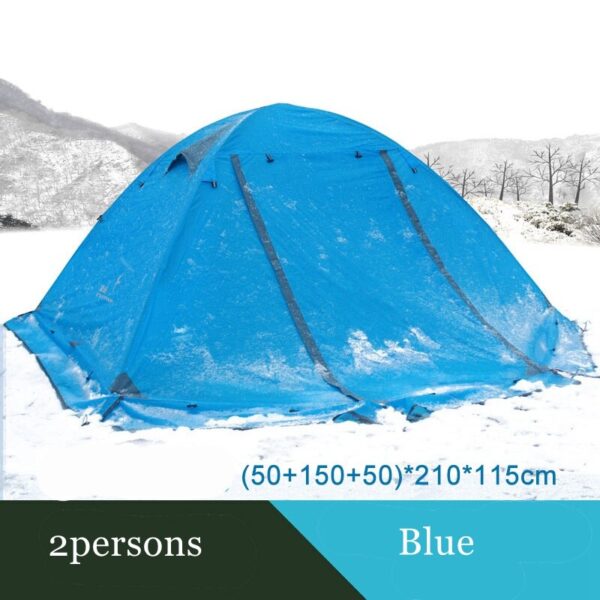 Flytop 4Seasons Camping Outdoor 2People Or 3Persons Double Layers Aluminum Pole Anti Snow Travel Family Tent With Skirt