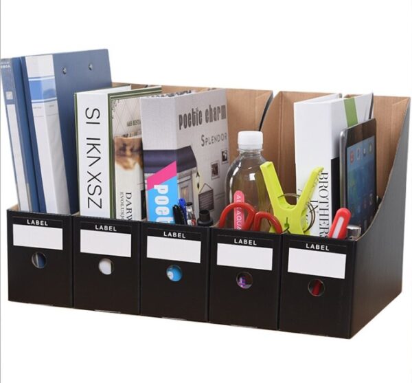 LOAAO environmental Cardboard office storage organizer box office file box holder book storage box table Storage Organization