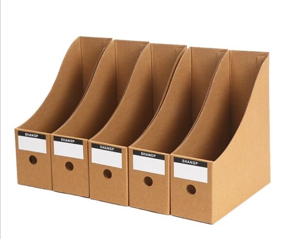 LOAAO environmental Cardboard office storage organizer box office file box holder book storage box table Storage Organization
