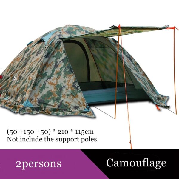 Flytop 4Seasons Camping Outdoor 2People Or 3Persons Double Layers Aluminum Pole Anti Snow Travel Family Tent With Skirt
