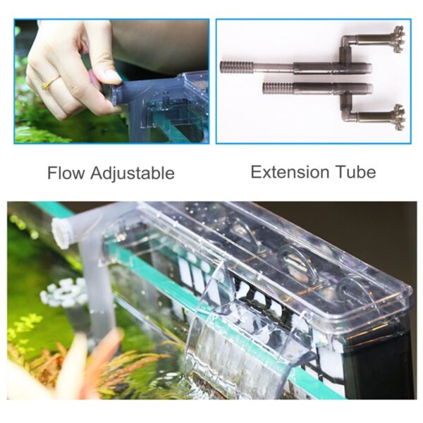 Aquarium External Hanging Filter Fish Tank Water Oxygen Pump Skimmer Filters Accessories 500/750 L/H Aquatic Pet Supplies