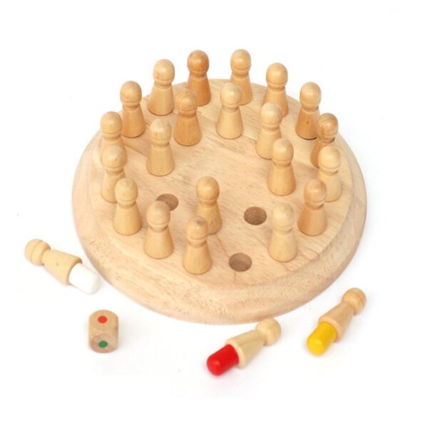 Kids Wooden Memory Match Stick Chess Game Fun Block Board Game Educational Color Cognitive Ability Toy For Children (wooden chess)