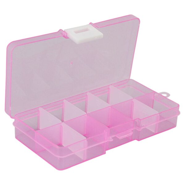 Organizer Plastic Case 10 Slots Cells Colorful Portable Jewelry Tool Storage Box Container Ring Electronic Parts Screw Beads