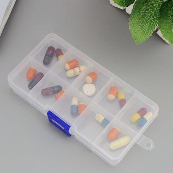 Organizer Plastic Case 10 Slots Cells Colorful Portable Jewelry Tool Storage Box Container Ring Electronic Parts Screw Beads