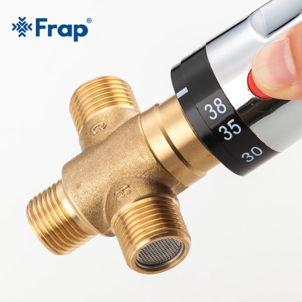 Frap Brass Thermostatic Mixing Valve Bathroom Shower Faucet Temperature Mixer Control Thermostatic Valve Home Improvement Y38058