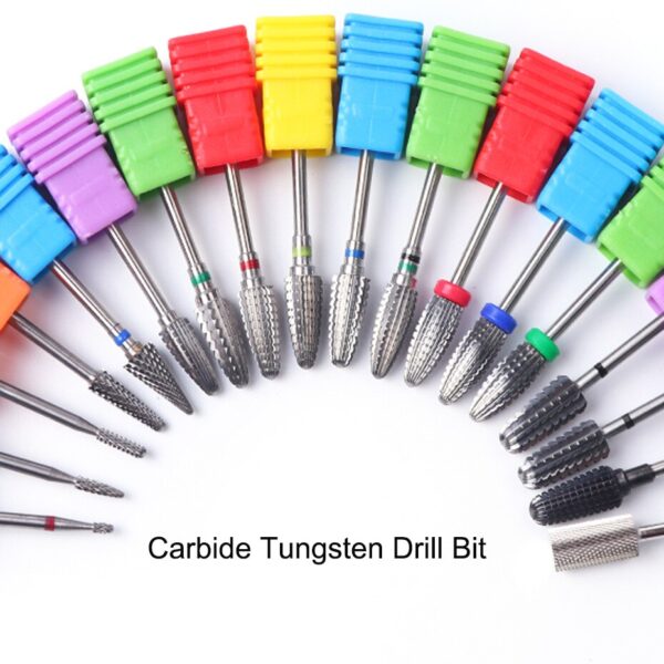1pc Nail Drill Bit Carbide Tungsten Electric Milling Cutter Burrs Cuticle Remove Manicure Pedicure Machine Accessory Tool LY1014