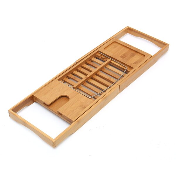 Luxury Bathroom Bamboo Bath Shelf Bath Tray Bathtub Holder Bridge Tub Caddy Tray Rack Wine Holder Bathtub Rack Support