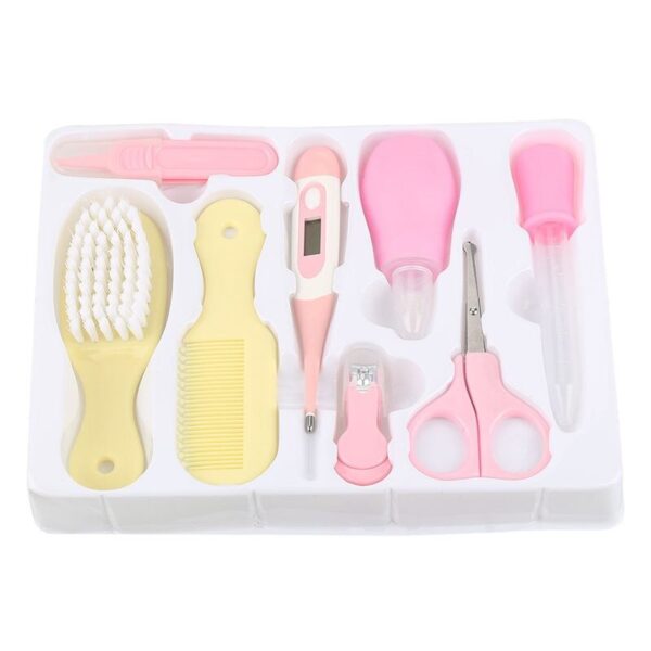 8Pcs/Set Baby Health Care Kit Portable Newborn Baby Grooming Kit Nail Clipper Scissors Hair Brush Comb Safety Care Set Baby care
