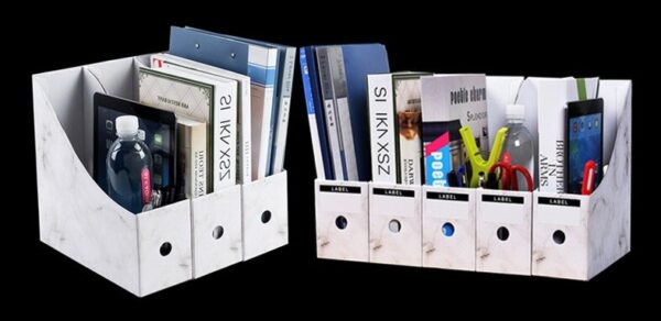 LOAAO environmental Cardboard office storage organizer box office file box holder book storage box table Storage Organization