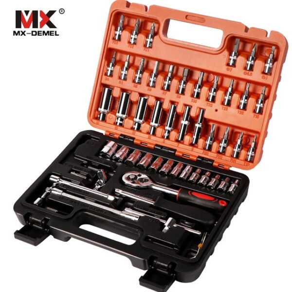 53pcs Combination Tool Wrench Set Car Repair Tool Sets Batch Head Ratchet Pawl Socket Spanner Screwdriver Socket Set