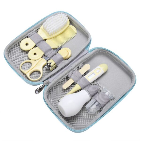 8Pcs/Set Baby Health Care Kit Portable Newborn Baby Grooming Kit Nail Clipper Scissors Hair Brush Comb Safety Care Set Baby care