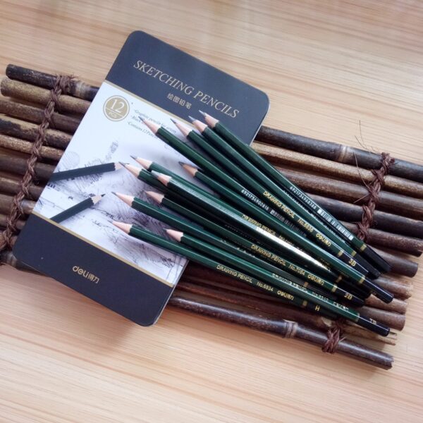 Deli 12 Pcs/Box Standard pencil 3H-9B stationey Sketch Drawing painting Pencil Non-toxic Pencils for Office arties supplies