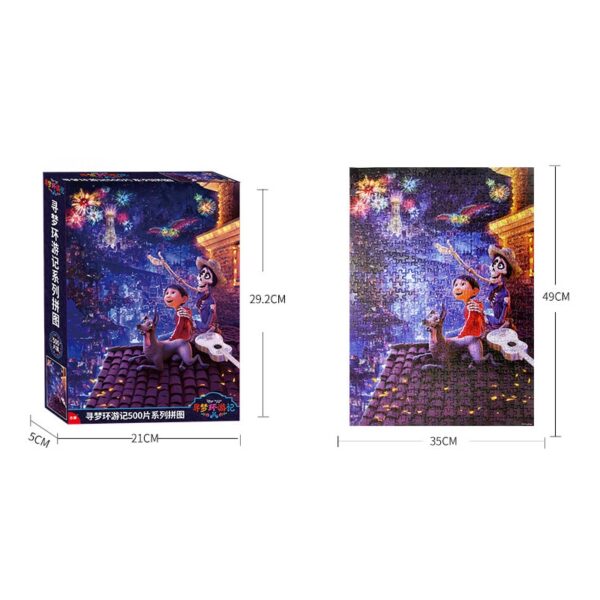500pcs/set Coco Theme Puzzle Jigsaw Anime Miguel Movie Puzzles Jigsaw Kids Boys Birthday Party Gifts Supplies Toy