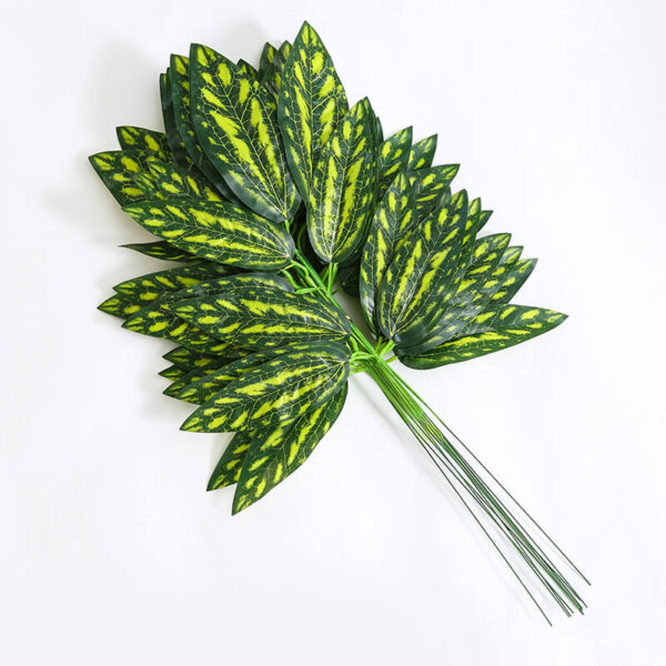 Xuanxiaotong 12pcs/set Green Mango Leaves Artificial Plants Tree Branches for Home party Decoration Wedding Scene Decor