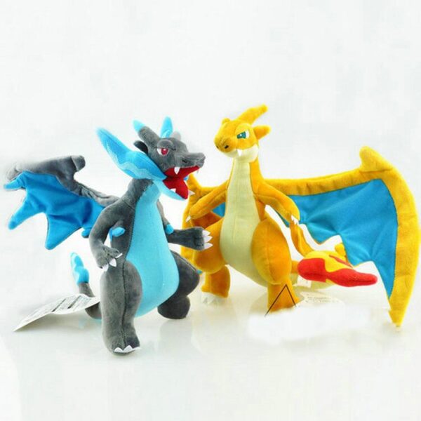 10inch Mega Charizard X Plush Toy Mega Evolution X&Y Charizard Soft Stuffed Plush Doll Cartoon Gift for Kids